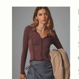 Women's Brown Long Sleeve Top